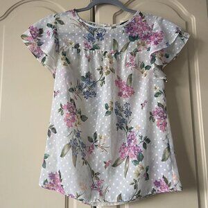 white floral top
